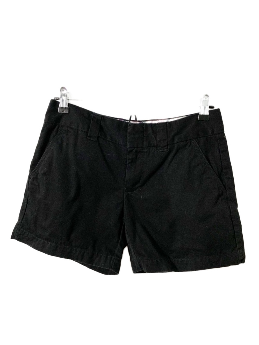 Tommy Hilfiger Classic 100% Cotton Black Mid 5” Chino Shorts Pockets Belt Loops